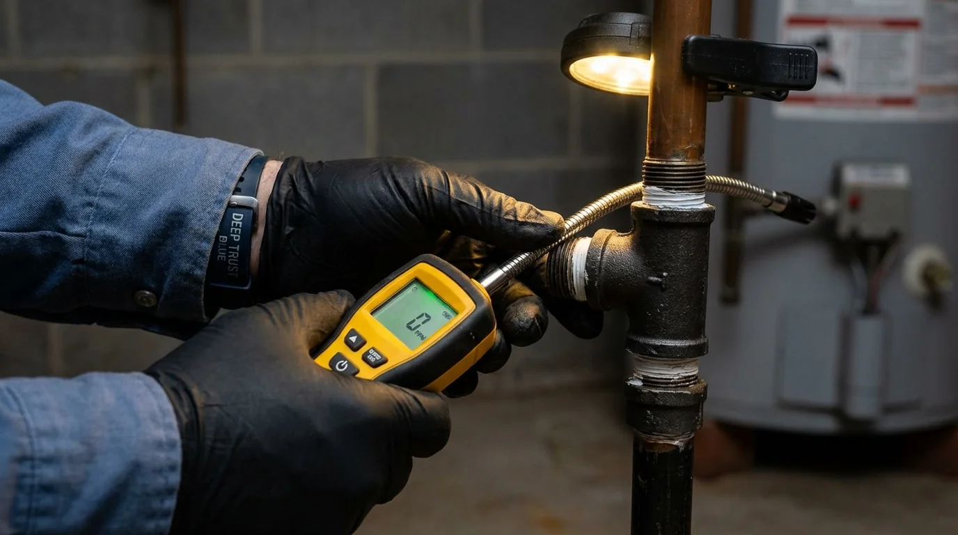 Gas leak detection with electronic sniffer by Johns Plumbing LLC in Lamesa